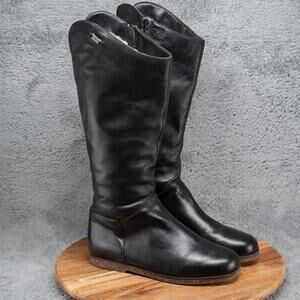 EMU Australia Womens Armidale Black Leather Sheepskin Riding Boots Size 9